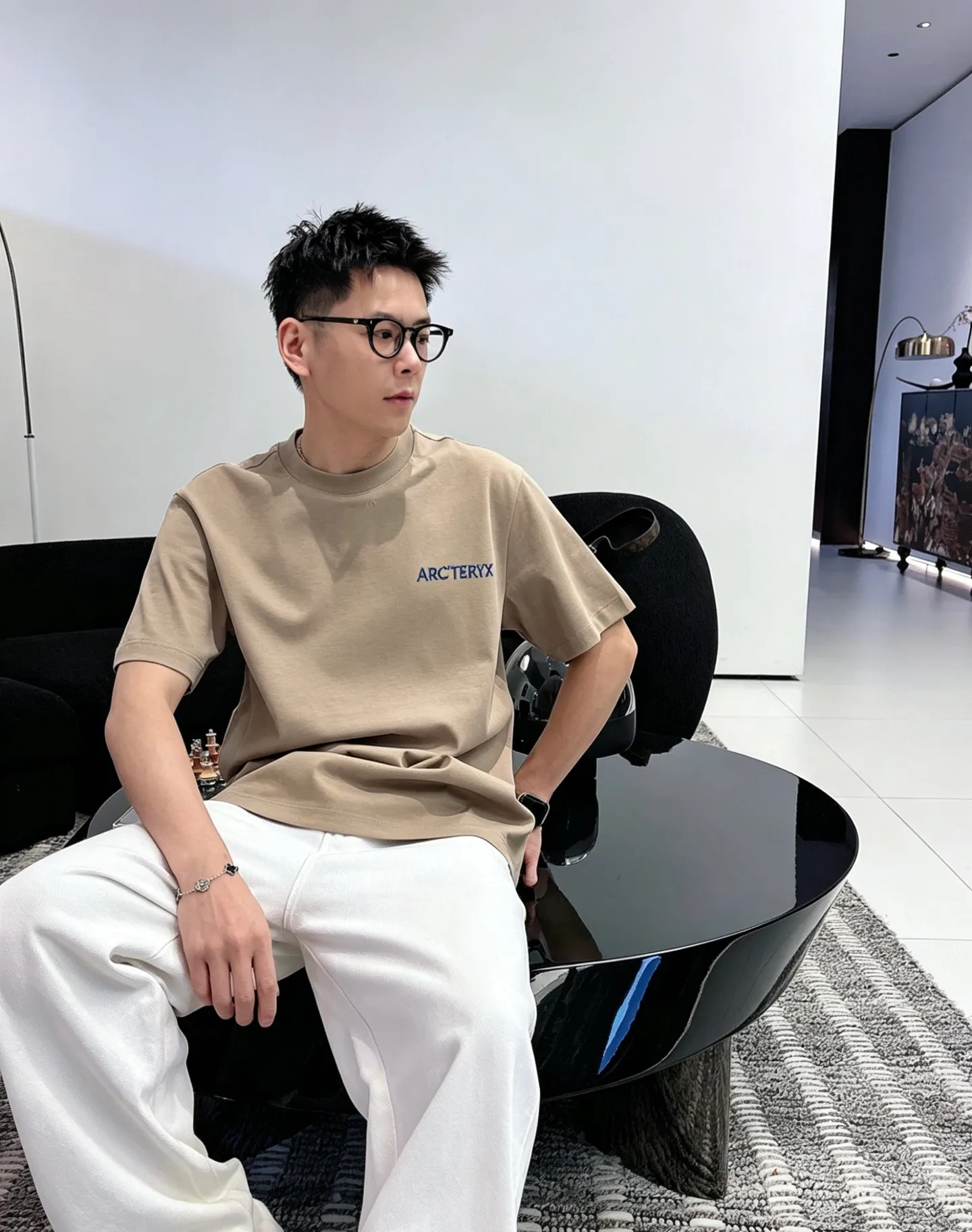 Arc～ 《 》 ， ， tee ， Same Style ， : Black White Coffee Brown Size：S（90-130 ） M（125-150 ） L（135-165 ） XL（160-190 ） XXL（185 ）